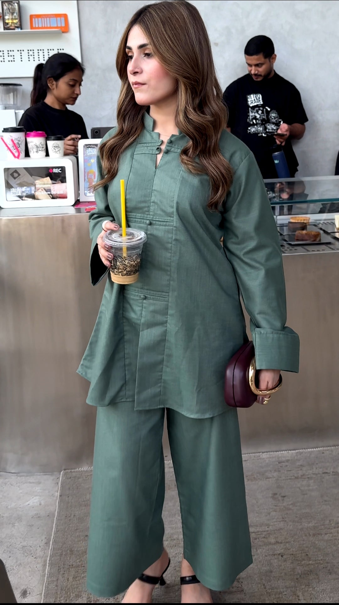 Sage Green Mandarin Co-Ord Set