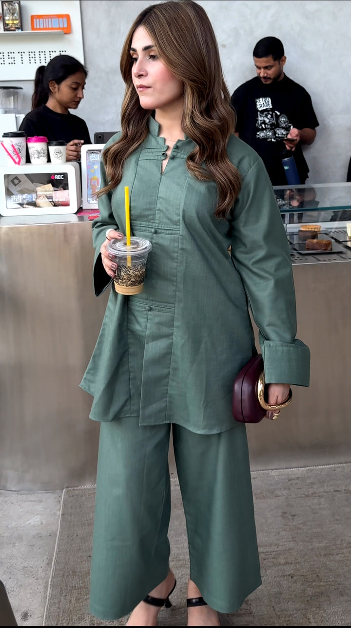 Sage Green Mandarin Co-Ord Set