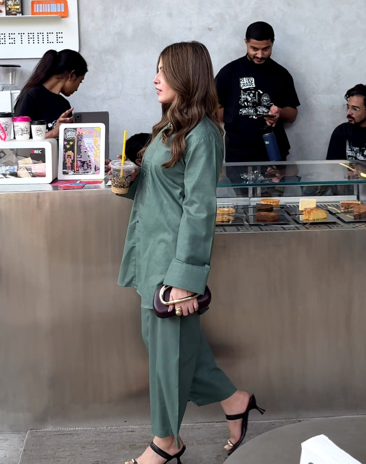 Sage Green Mandarin Co-Ord Set